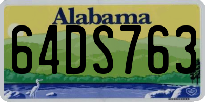 AL license plate 64DS763