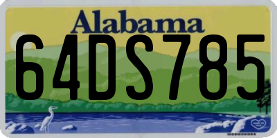 AL license plate 64DS785