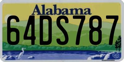 AL license plate 64DS787