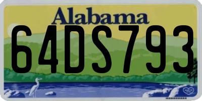 AL license plate 64DS793