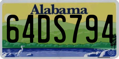 AL license plate 64DS794