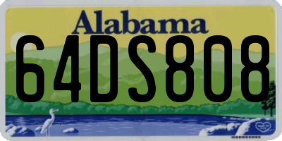 AL license plate 64DS808