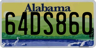 AL license plate 64DS860