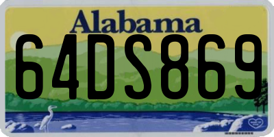 AL license plate 64DS869