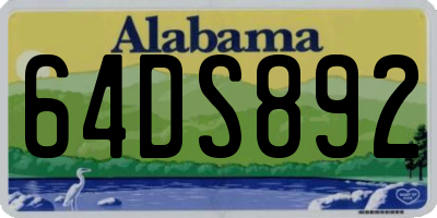 AL license plate 64DS892