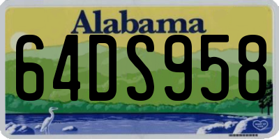 AL license plate 64DS958