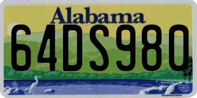 AL license plate 64DS980