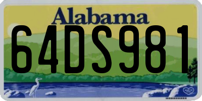 AL license plate 64DS981
