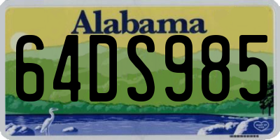AL license plate 64DS985