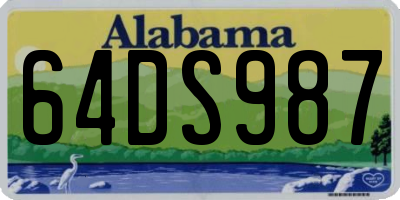 AL license plate 64DS987