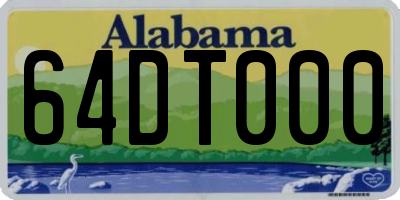 AL license plate 64DT000