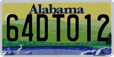 AL license plate 64DT012