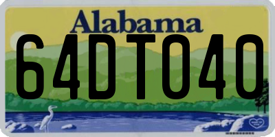 AL license plate 64DT040
