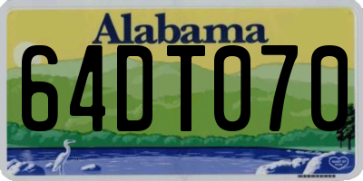 AL license plate 64DT070