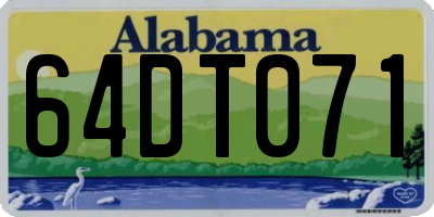 AL license plate 64DT071