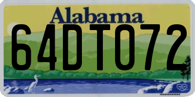 AL license plate 64DT072