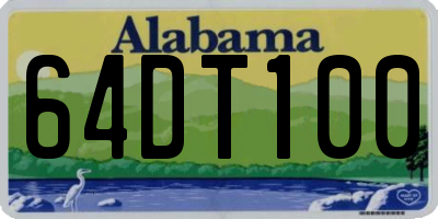 AL license plate 64DT100