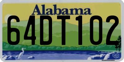 AL license plate 64DT102