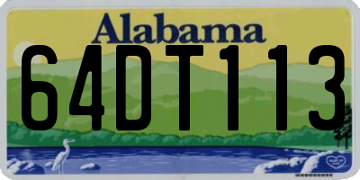 AL license plate 64DT113