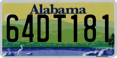 AL license plate 64DT181
