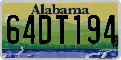 AL license plate 64DT194