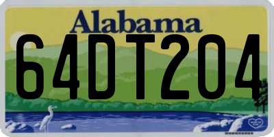 AL license plate 64DT204