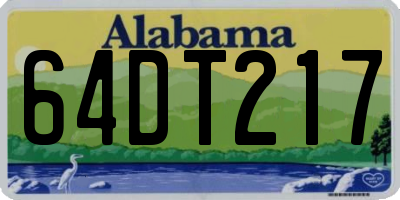 AL license plate 64DT217