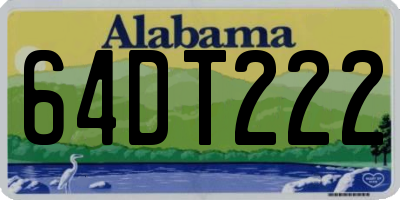 AL license plate 64DT222