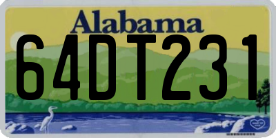 AL license plate 64DT231