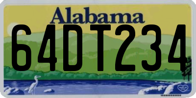 AL license plate 64DT234