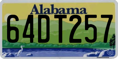 AL license plate 64DT257
