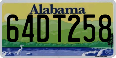 AL license plate 64DT258