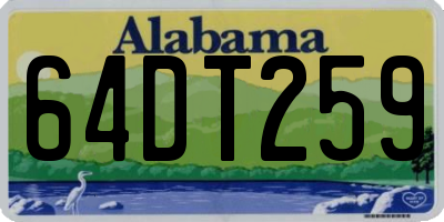 AL license plate 64DT259