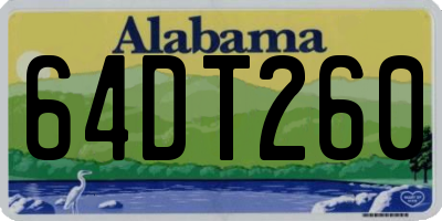 AL license plate 64DT260