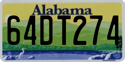 AL license plate 64DT274