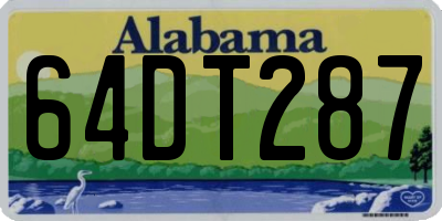 AL license plate 64DT287