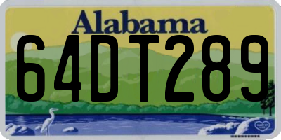 AL license plate 64DT289