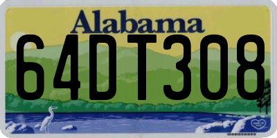 AL license plate 64DT308