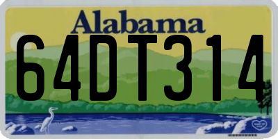 AL license plate 64DT314