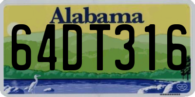 AL license plate 64DT316