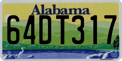 AL license plate 64DT317