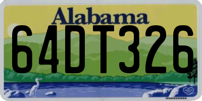 AL license plate 64DT326