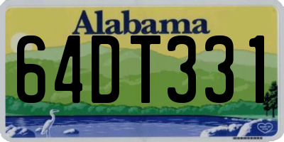 AL license plate 64DT331