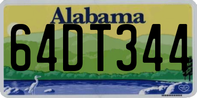 AL license plate 64DT344