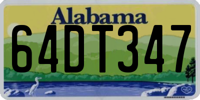 AL license plate 64DT347