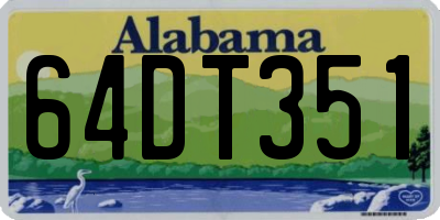 AL license plate 64DT351