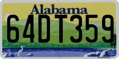 AL license plate 64DT359