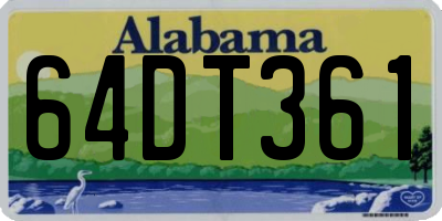 AL license plate 64DT361