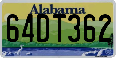 AL license plate 64DT362