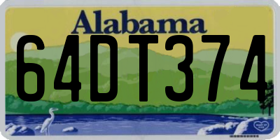 AL license plate 64DT374